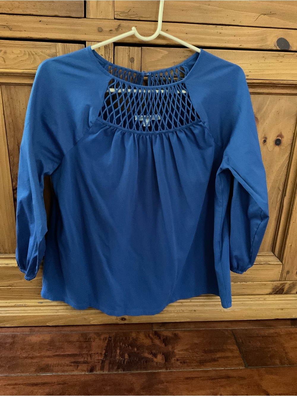 Chico's Royal Blue Macramé Back Top